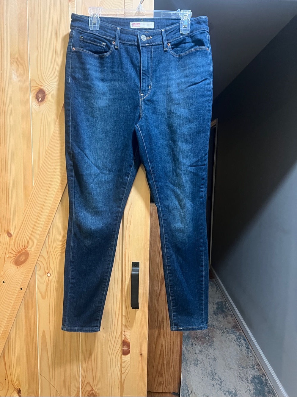 Signature by Levi Strauss High-Rise Dark Blue Women's Jeans size 12m - Picture 5 of 9